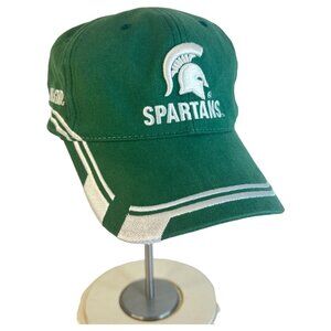Michigan State University Spartan Hat Adjustable Strapback Green & White Starter